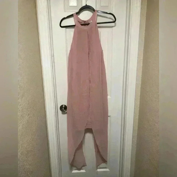 🌸VENUS Chiffon Overlay Bandage Bodycon Pink Dress Sleeveless Sexy Slimming🌸 - Picture 11 of 16